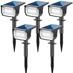 5Pcs Solar Spot Lights Outdoor Garden 72 LED Solar Lights Outdoor 3 Modes IP67 Waterproof Solar Landscape Spotlights, Auto ON/Off Dusk Till Dawn Solar Uplighters for Garden, Yard, Driveway, Pathway