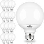 winshine 12 Pack E26 Bathroom Light Bulbs, 3000K Soft White 40W Equivalent 120V LED Globe Light Bulbs, G25 Vanity Light Bulb for Bathroom Makeup Mirror, Bedroom Lights CRI85+, 550LM, Non-dimmable