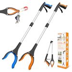 81cm/32" Litter Pickers Grabber Stick 2-Pack, Helping Hand Grabbers for Adults, Disabled, and Elderly, Heavy Duty Pick Up Stick Grabber, Blue and Orange