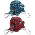 Bungee Cords for Motorcycle 2 pcs Bike Luggage Rope Elastic Rope for Bike Luggage (Blue + Red) (1 M)