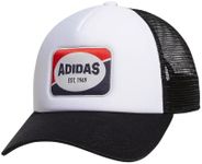 adidas mens Foam Front Snapback Adjustable Fit Trucker Hat Cap, White/Black/Clear Grey, One Size US
