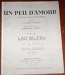 Un Peu D'Amour A Little Love A Little Kiss Adrian Ross Lao Silesu 1912 Sheet Music Piano Vocal