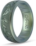 Enso Rings Signature Etched Collection - Classic Etched Silicone Rings - Comfortable and Flexible Design (Laurel - Volcanic Ash, 9)