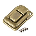 uxcell Toggle Catch Lock, 38mm Retro Decorative Brass Hasp w Screws for Suitcase Chest Trunk Latch Clasp, Pack of 10