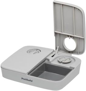 PetSafe Futterautomat für 2 Mahlzeiten, Haustiersicheres Design, Für trockenes Hunde und Katzenfutter, Grau, 1 Stück (1er Pack).