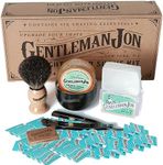 Gentleman Jon Ultimate Shaving Combo - Straight Razor Shaving Kit & 50-Pack Platinum Double Edge Razor Blades - Vintage Style Wet Shave Grooming Set for Smooth, Comfortable Shaves