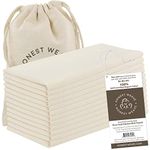 HONEST WEAVE GOTS Certified 100% Organic Flour Sack Cotton Kitchen Hand and Dish Towel Sets - Extra Large 27x27 inches, Fully Hemmed, 12-Pack, Natural Tan