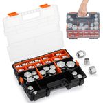 Bonvoisin 72Pcs ORFS Caps and Plugs, Heavy Duty Seal Adapter, Hydraulic Hose Tube and Pipe Fittings, ORFS Pipe Cap and Plug Assortment Kit, 45# Steel with Accurate Thread, Dash Sizes 4 6 8 10 12 16