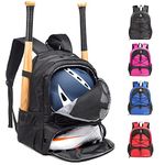 Qiaoqii Youth Baseball Softball Bag/Soccer Bag/Basketball Bag/Multipurpose Gear Backpack with Fence Hook and Shoe Compartment, Can Hold Sports Gear such as Helmet, Ball, Gloves, Shoes, etc.