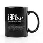 QUICQOD School Counselor Definition Minimalist Ceramic Mug 11 Ounce Coffee Tea Milk Mug Cup for Home Office,School Counselor Appreciation Gifts,Best School Counselor Gifts