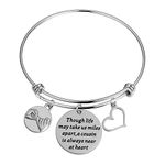 BAUNA Cousin Gifts Cousin Jewelry Though Life May Take Us Miles Apart A Cousin Is Always Near at Heart Cousin Bracelets for Women Birthdat Gifts Graduation Gifts for Cousin (Cousin Bracelets)