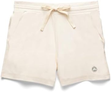 MON CHOU Women’s 100% Organic Peruvian Pima Cotton Shorts – 4" Inseam, Relaxed Fit, Elastic Drawstring Waist – Loungewear (Ivory, X-Small)