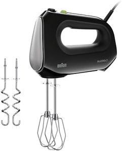 Braun Household MultiMix 2 HM2110BK Handmixer - Handrührgerät mit 4 Geschwindigkeitsstufen plus Turbo, FastMix Technologie, EasyClick, inkl. Schneebesen und Knethaken, Einhandbedienung, 500W, Schwarz