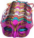 Arlai Pack of 12, Gold shining plated party mask wedding props masquerade mardi gras mask, Multicolor 12pcs