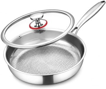 LGQY 13in 2026 New Titanium Hammered Pan Pro with Lid, titanium pans for cooking -Durable Scratch-Resistant Non Stick Titanium Nutri Pan for Cooking (13in)