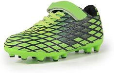 Sooneeya Soccer Cleats for Kids Outdoor Firm Ground Athletic Youth Football Shoes Green Size 2.5 M US Little Kid