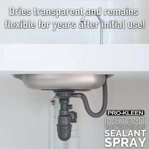 Pro-Kleen Instant Waterproof Sealant Spray, Transparent, 400ml – Leak Repair for Roofs, Pipes, Guttering