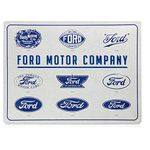 Nostalgic-Art Retro Tin Sign Ford - Logo Evolution - Gift Idea for Car Accessories Fans Metal Vintage Design for Decoration 30 x 40 cm, 23299