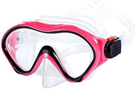 Kids Swim Mask Swimming Goggles with Nose Cover Snorkel Scuba Diving Snorkeling, Anti-Fog Lens Leakproof Silicone Skirt Panoramic View Face Dive Masks (Black Pink)