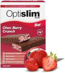 Optislim VLCD Meal Replacement Bar, High Pure Protein Bar, Low Carb Healthy Diet Snack, Low Sugar Snacks with 25 Vitamins & Minerals, Choc Berry Flavor, 5 x 60g