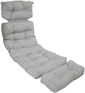 Sunnydaze 75-Inch 300 D Olefin Tufted Outdoor Chaise Lounge Chair Cushion with Polyester Fill - Gray