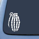 Bargain Max Decals - Grenade Glove - Sticker Decal Notebook Car Laptop 6" (White)