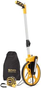 Measuring Wheel With Handle Reset & Brake, Rolling Measuring Wheel in Feet for Construction, Survey, Collapsible Measure Wheel with Tape Measure and Canvas Carrying Bag, 12 Inch, Up to 10,000Ft