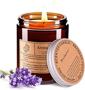 TOJUNE Scented Candles Glass Jar 100% Pure Natural Soy Wax Aroma for Relaxation Stress Relief, Continuous Clean Burning 40 Hours, Home Decor Aromatherapy Gifts, 200 g/7 oz (Lavender Eucalyptus)