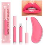 Pink Lip Gloss Smooth Liquid Lipsticks, Red Balm Non-Stick Cup Bright Pink Cream Texture Lipstick, Long Lasting Highly Pigmented Lipstick, Silky Not Fade Non-sticky Lip Stain, Gift for Women & Girls