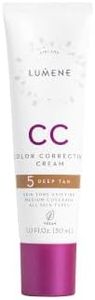 Lumene Color Correcting CC Cream - Lightweight Foundation - Medium Coverage - Redness Reducing Face Makeup for Glowing Complexion - Vegan Formula + Suitable for All Skin Types - Deep Tan (1 fl oz)