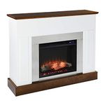 SEI Furniture Eastrington Industrial Electric Fireplace, New White/Dark Tobacco