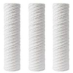 3 Pack WRAS Approved Wound Sediment Filters 10" x 2.5" for Private Water Supplies, Bore Holes, Reverse Osmosis (25 Micron)