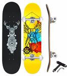 Jaspo Target Deer 31 x 8 Inches Canadian Maple 7-Layer Skateboard Complete Fully Assembled Kids/Boys/Girls/Youth/Adults – Made in India (Target Deer)