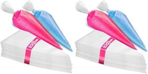 Set of 200 - Anti Burst Piping Bags 12 Inch - Prestee Tipless Icing Bags - Durable Frosting Piping Bag Tools - Pastry and Cookie Decorating Supplies (Pack of 2)