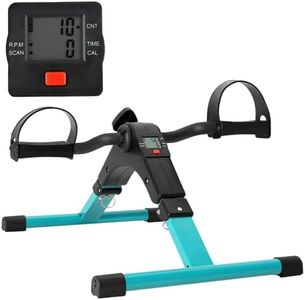 Uten Folding Pedal Exerciser, Mini Exercise Bike, Portable Foot Peddler Desk Bike for Leg and Arm Exercisers, Adjustable Sitting Workout with Electronic Display(Peacock Green)