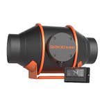 Spider Farmer 4 Inch Inline Duct Fan with Temperature Humidity Controller Ventilation Exhaust Fan for Indoor Grow Tents Hydroponics Heating Cooling Booster Fan Blower