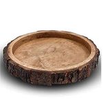 VDIX Wooden Tray for Decoration, Dining Room Table Wooden Tray for Serving, Dining Table Organizer, Serving Tray, Centre Table Decor for Home Kitchen (Bakkal Tray), Round