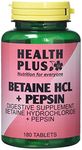 Health Plus Betaine Hcl + Pepsin Digestive Health Supplement - 180 Tablets