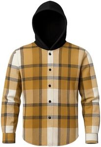 BROOKLYN'S BEST Cotton Boys Flannel Hoodie Shirt – Soft Cotton Long Sleeve for Boys (Sizes 4-18), Stylish & Comfortable