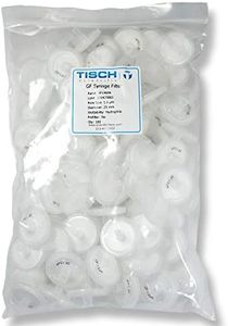 Tisch Brand SF14699 Glass Fiber Syringe Filter, 1.0um 25mm, 1/pk/100 per Pack | Wettability: Hydrophobic | Maximum Operating Temperature: 180 Degrees C | Burst Pressure (psi): 87 |