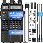 BAOFENG Radios 5RX Ham Radio Handheld(NEW UV-5R Ver), 8-Band Receiving, Air Band, Frequency Copy, 3800mAh Rechargeable Battery, 771 Long Range Antanna, 2 Way Radio Walkie Talkies with Earpiece- 2 Pack