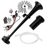 FARBIN 12V 150db Air Horn kit, Train Horn for Car, Air Horn for Truck, Loud Truck Horn with Switch, for Any 12V Vehicles (Black single air horn with button, 12V)