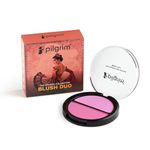 Pilgrim 2-IN-1 Blush Duo Flamenco Pink-01, Richly Pigmented,Ultra Matte, Blendable