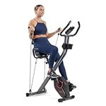 Sunny Health & Fitness Smart Folding X-Bike, Compact Home Exercise Bike for Indoor Use, Full-Body Low-Impact Workout, Cardio Training, 14-Level Magnetic Resistance, Bluetooth & Free SunnyFit App