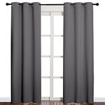 NICETOWN Blackout Curtains 84 Inches Long, Room Darkening Thermal Insulated Soli Grommet Curtains 2 Panels for Bedroom Living Room Windows (42 x 84 Inch, Grey, 2 Panels)