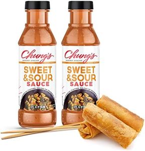 Chung's Natural Sweet and Sour Sauce for Egg Rolls & Asian Appetizers | Low Sodium - Low Fat - Gluten-Free | Dipping & Marinade Sauce | Made in the USA, 12 FL. Oz (Pack of 2)
