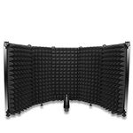 Studio Recording Mic Isolation Shield, Foldable Microphone Shield Acoustic Foam, Portable Vocal Booth Microphone Reflection Filter for Blue Yeti by SUNMON