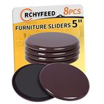 RCHYFEED Furniture Slider for Carpet 5 inch, 8 Pcs Reusable Furniture Sliders and Gliders Heavy Duty, 127mm Round Furniture Pads for Effortlessly Moving Heavy Furniture, Protecting Carpets and Floor