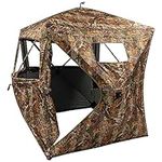 NITEHAWK 2-3 Person Pop Up See Through 270 Degree Hunting Blind, Lightweight & Portable Shooting/Photography Tent for Deer, Turkey, Wildlife Hunting