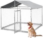 79Inch Heavy Duty Dog Kennel with Pointed Roof, 6.56×6.56×5.58FT Indestructible Large Kennel Indoor&Outdoor, Dog Enclosure Outside with UV-Resistant Cover, Rabbits, Chicken Farming